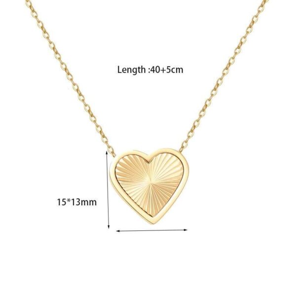 18k Gold Plated Stainless Steel Heart Pendant Necklace