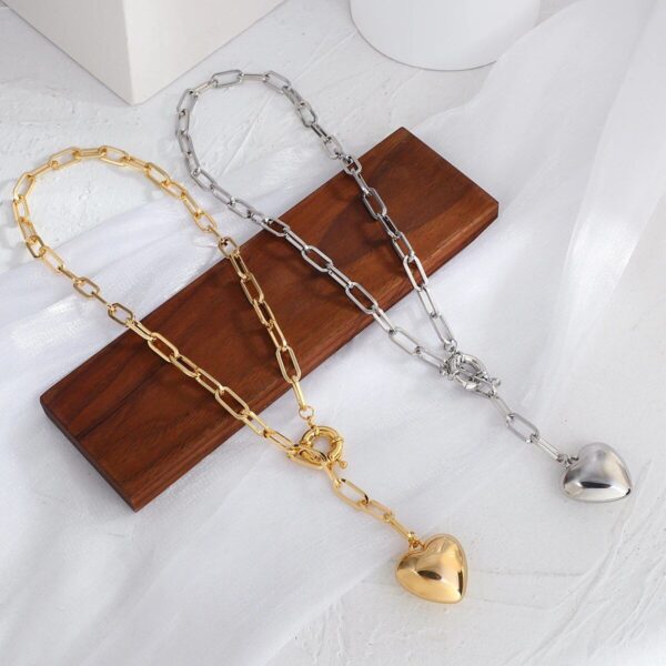 Trendy Heart Pendant Long Chain Necklace for Women