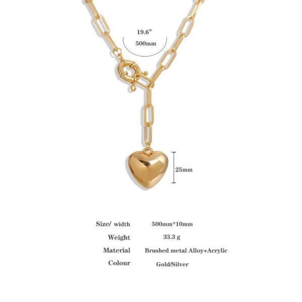 Trendy Heart Pendant Long Chain Necklace for Women