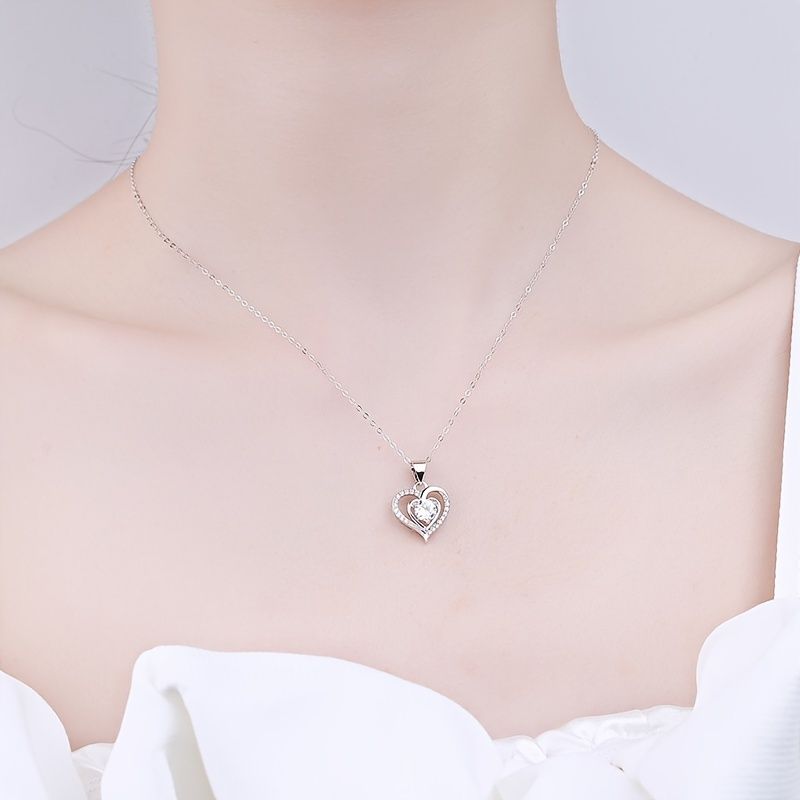 3ct moissanite pendant necklace 925 sterling silver d color ideal cut necklace wedding jewelry for women 1