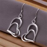 Sterling Silver Love Heart Drop Earrings