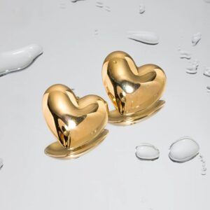 18K Gold PVD Plated Stainless Steel Heart Stud Earrings