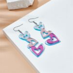 Dazzling Mirror Heart Pendant Earrings