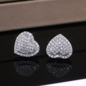 Timeless Heart Cubic Zirconia Stud Earrings for Women