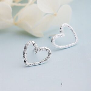 Elegant 925 Sterling Silver Heart Stud Earrings for Women