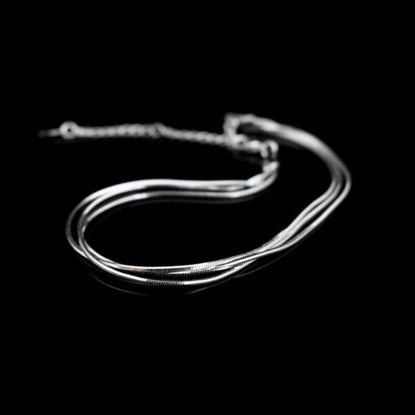 Sterling Silver Multilayer Anklet – Fashionable Foot Chain Bracelet for Beach & Casual Wear