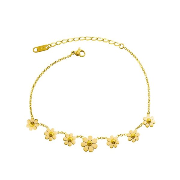 Gold-Plated Daisy Chain Anklet