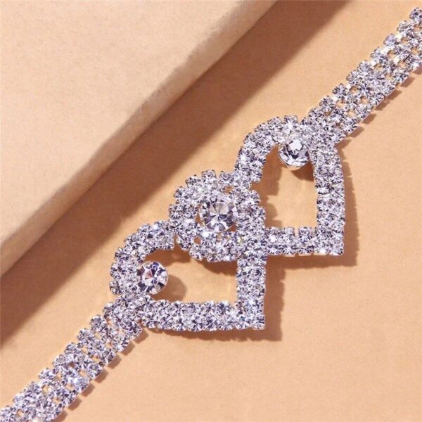 Trendy Heart-Shaped Cubic Zirconia Anklet