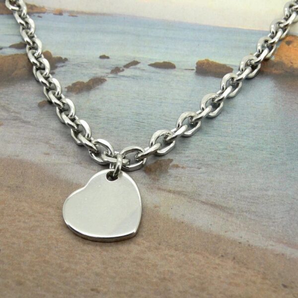 Chic Heart Charm Stainless Steel Anklet