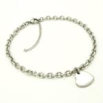 Chic Heart Charm Stainless Steel Anklet