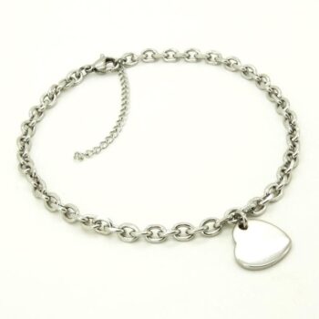 Chic Heart Charm Stainless Steel Anklet