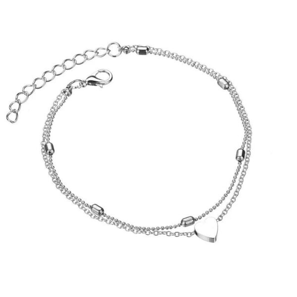 Chic Geometric Heart Anklet