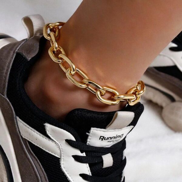 Bohemian Punk Geometric Thick Chain Anklet