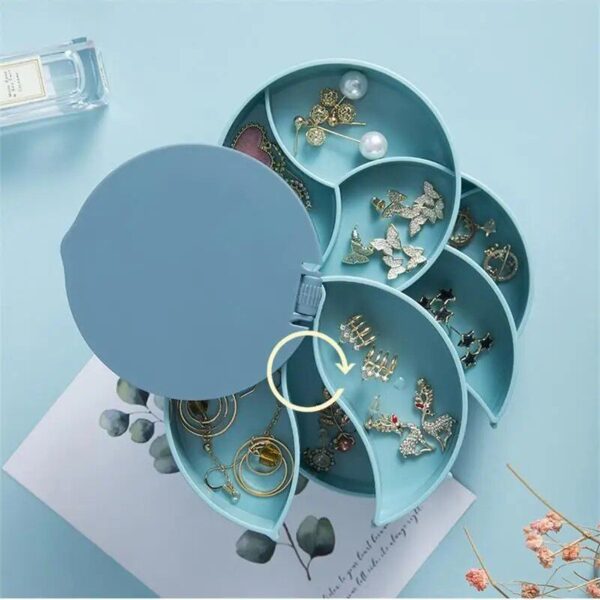 Elegant Multilayer Rotating Jewelry and Cosmetics Organizer