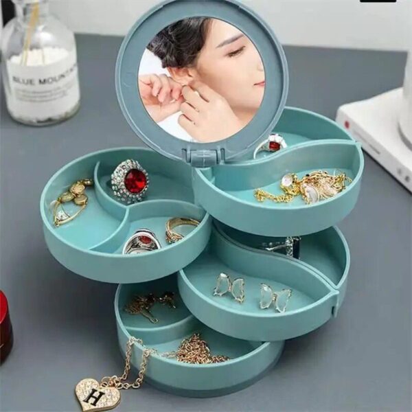 Elegant Multilayer Rotating Jewelry and Cosmetics Organizer