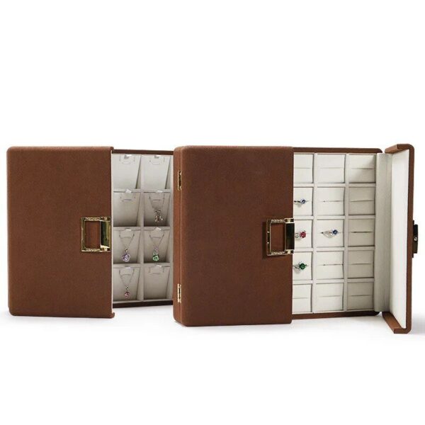 Luxurious Leather Jewelry Box – Double Lid Display & Storage Case