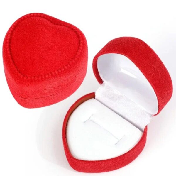 Charming Velvet Heart-Shaped Jewelry Box for Rings and Earrings