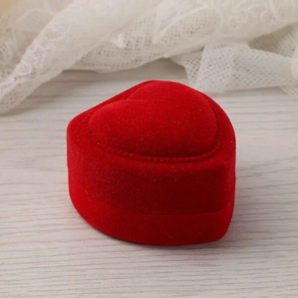 Charming Velvet Heart-Shaped Jewelry Box for Rings and Earrings