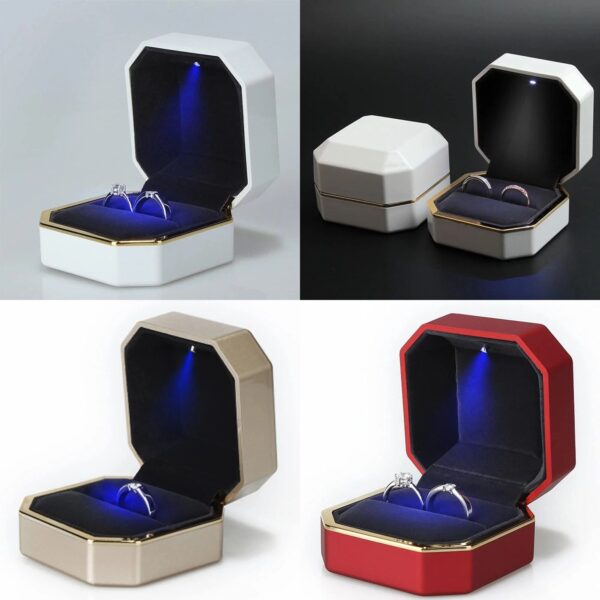 LED Illuminated Luxury Velvet Ring Box