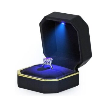 LED Illuminated Luxury Velvet Ring Box