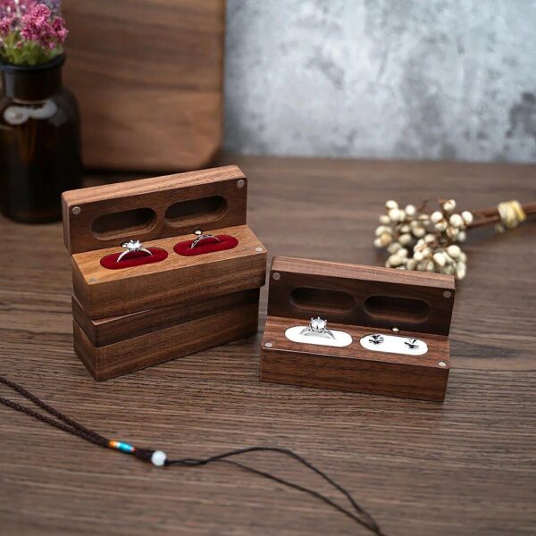 Elegant Walnut Wooden Jewelry Display Box