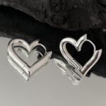 Romantic Love Heart 925 Silver Ladies Stud Earrings