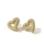 Sparkling Heart Cubic Zirconia Stud Earrings