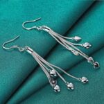 925 Sterling Silver Heart Drop Earrings