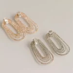 Zirconia Layered Statement Earrings