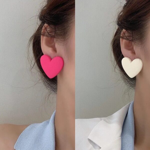 Colorful Heart-Shaped Acrylic Earrings - Image 2