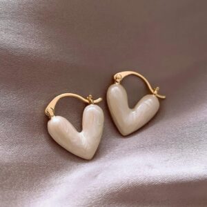 Elegant Heart Drop Stud Earrings for Women