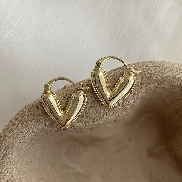 Elegant Heart Drop Stud Earrings for Women