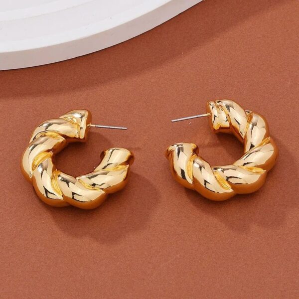 Gold Irregular Hoop Earrings