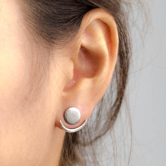 Chic Moon-Shape Alloy Stud Earrings