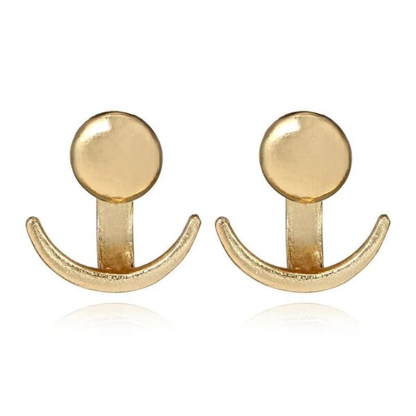 Chic Moon-Shape Alloy Stud Earrings - Image 3