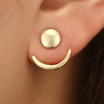 Chic Moon-Shape Alloy Stud Earrings