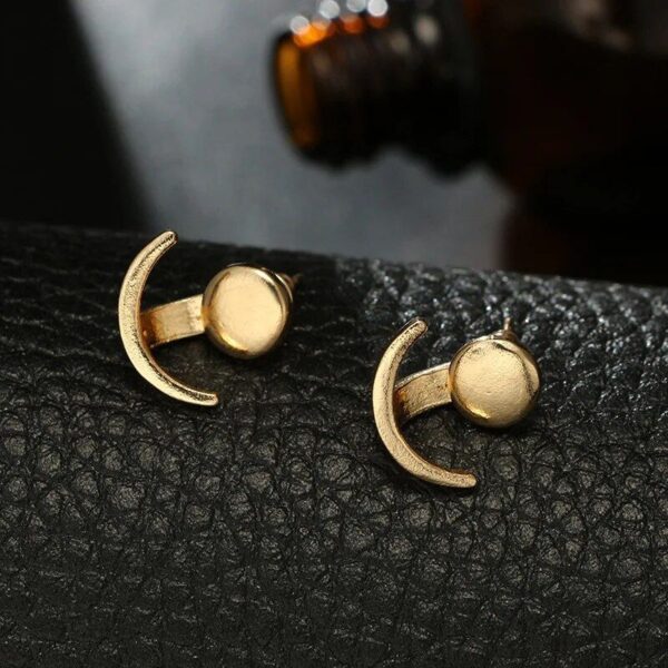 Chic Moon-Shape Alloy Stud Earrings