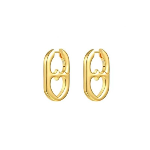 2023 Silver & Gold Double Heart Stud Earrings