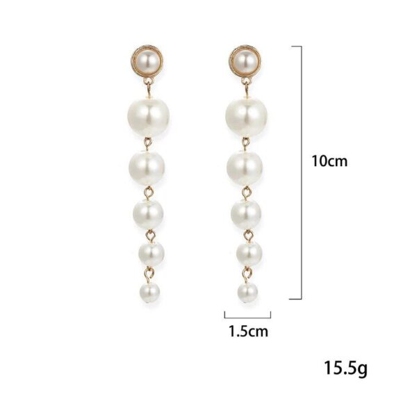 Chic Simulated Pearl Long Drop Earrings for Women