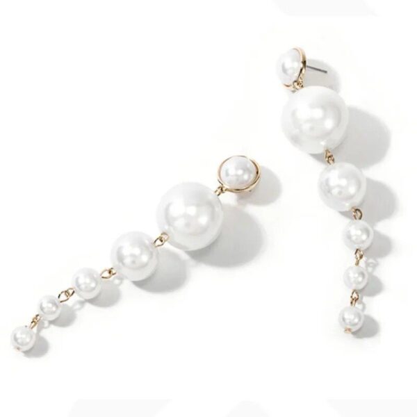 Chic Simulated Pearl Long Drop Earrings for Women - Image 5