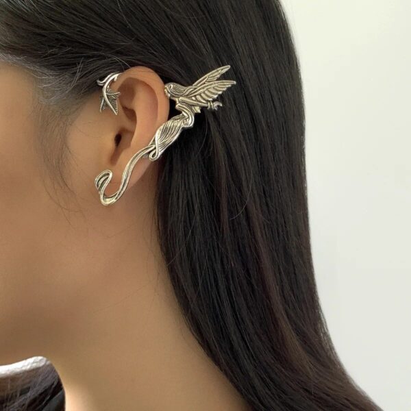 Silver Punk Fairy Ear Cuff Gothic Earring