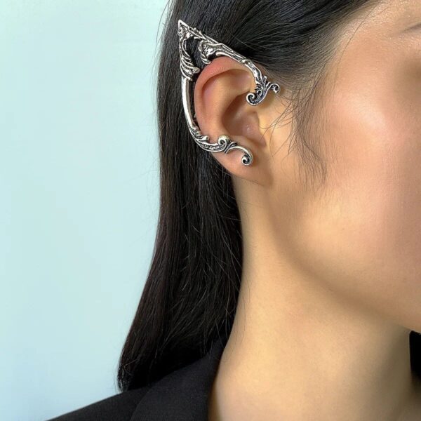 Silver Punk Fairy Ear Cuff Gothic Earring