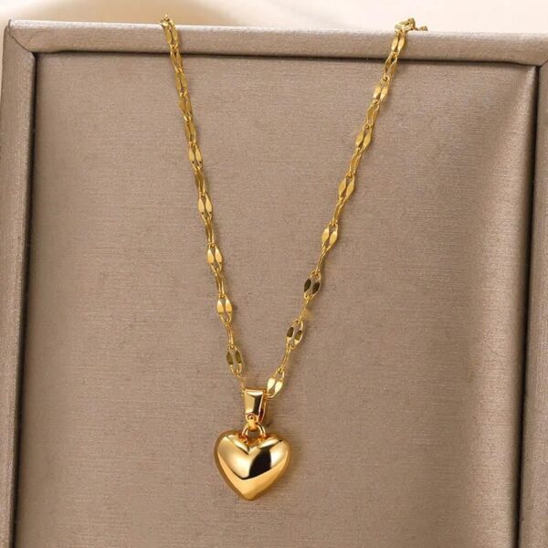 Trendy Stainless Steel Heart & Lip Pendant Necklace