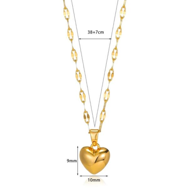 Trendy Stainless Steel Heart & Lip Pendant Necklace