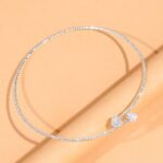 Rhinestone Heart Collar Choker Necklace: Elegant Open Collar Jewelry for Women