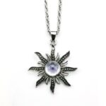 Sunflower Moonstone Pendant Necklace