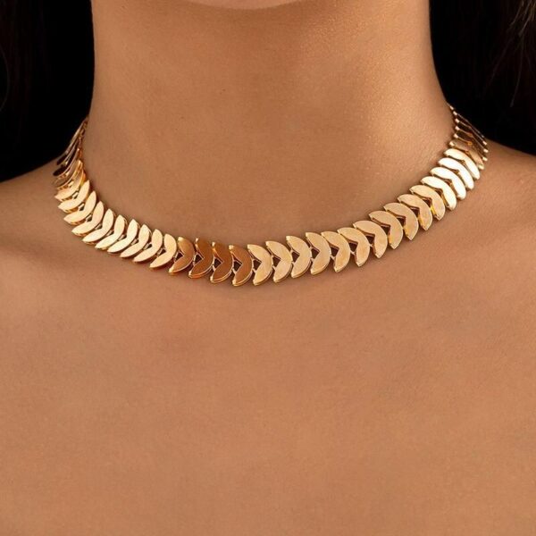 Gold Petal Choker Necklace