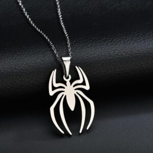 High-Quality Stainless Steel Spider Pendant Necklace