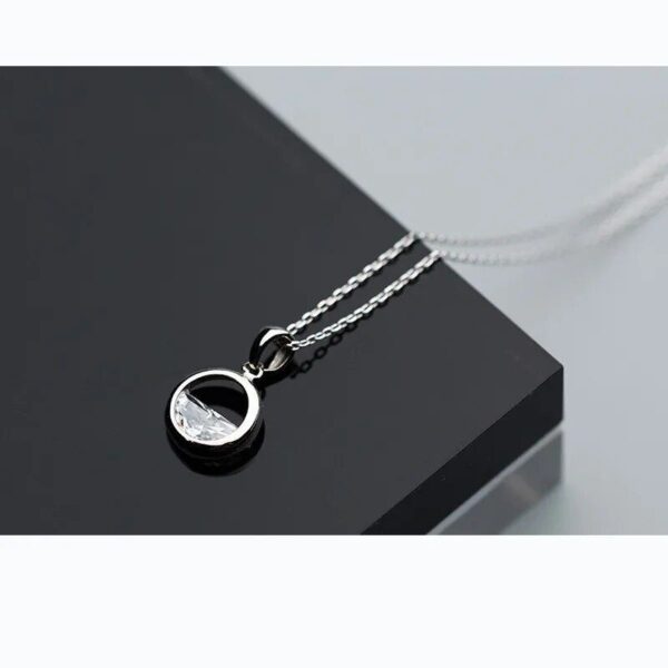 Elegant 925 Sterling Silver Crystal Pendant Necklace - Image 5