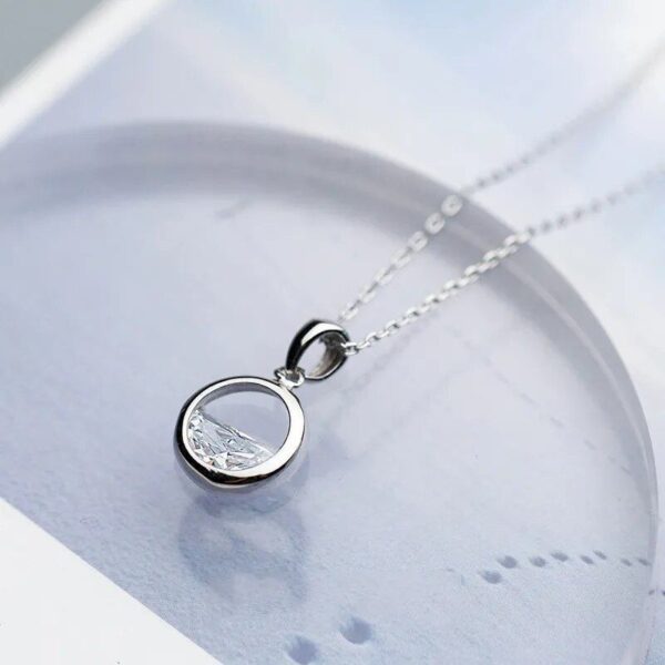 Elegant 925 Sterling Silver Crystal Pendant Necklace - Image 6